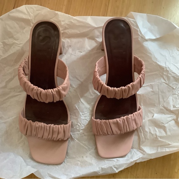 STAUD Blush Ruched Slide Mules - Picture 2 of 4